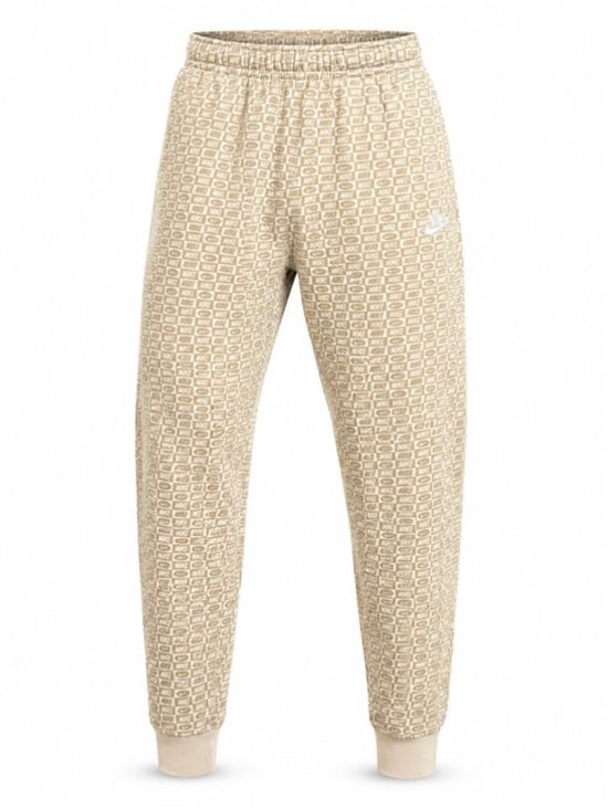 Nike Other - Nike Men’s All-Over Logo Tan Khaki/Beige Jogger Sweatpants Size M
